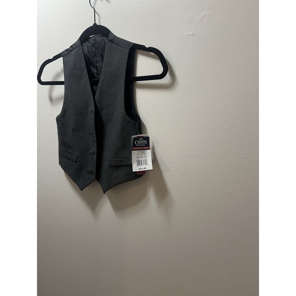 Chaps Gray Suit Vest boys Size XXS 4-5 NWT Wedding Easter CHRISTMAS